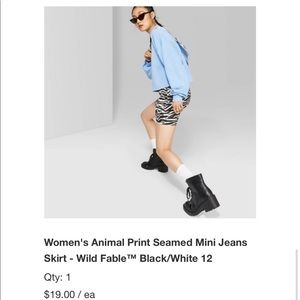 Zebra print mini skirt